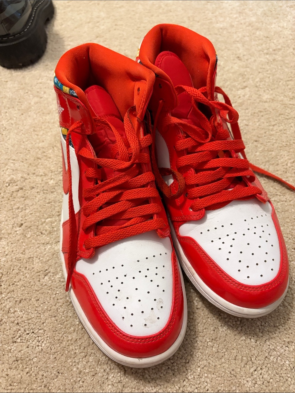 Jordan Men's High-Top Sneakers in Red and White